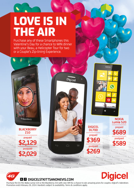 Digicel SKN-Valentines-Promo Smartphones