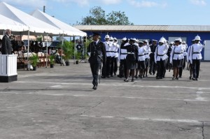 Graduating Class turns eyes right as they march pass the Governor General 