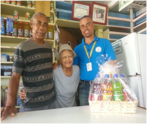 Mr. Ernie France, Mr. Donald Cornelius and Mrs. Wilma Cornelius from Havana Bar located at Charlestown, Nevis